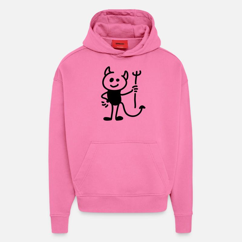 Kleiner Teufel - Line - Hoodie- made by SPREAD  - AURA PINK