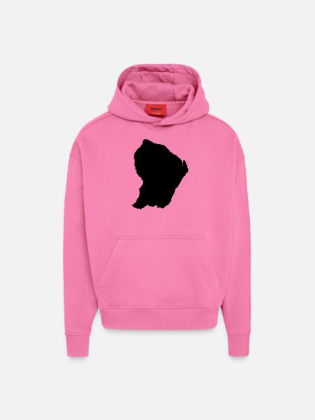 Guyane - Sweat à capuche bio épais oversize fabriqué en UE - AURA PINK
