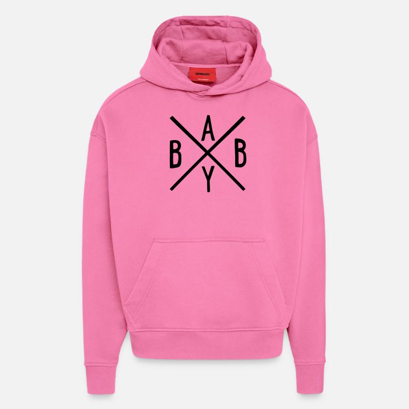 BÉBÉ - Sweat à capuche bio épais oversize fabriqué en UE - AURA PINK