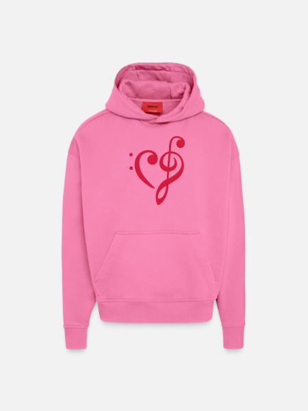 clé - clef - Sweat à capuche bio épais oversize fabriqué en UE - AURA PINK