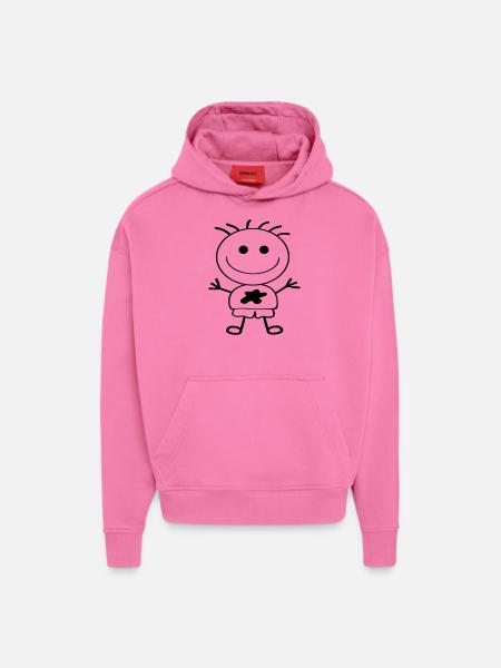 Strichmännchen-Junge - Hoodie- made by SPREAD - AURA PINK