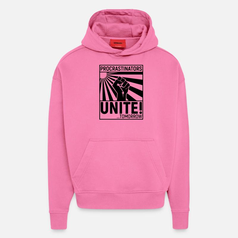 Procrastinators Black - Hoodie- made by SPREAD  - AURA PINK
