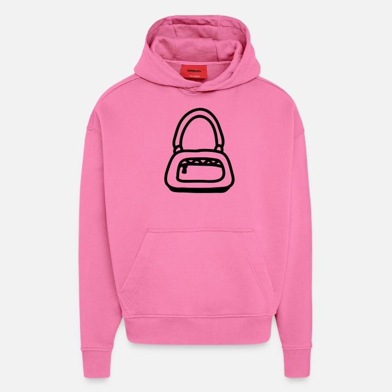 Sac à main - ligne - Sweat à capuche bio épais oversize fabriqué en UE - AURA PINK