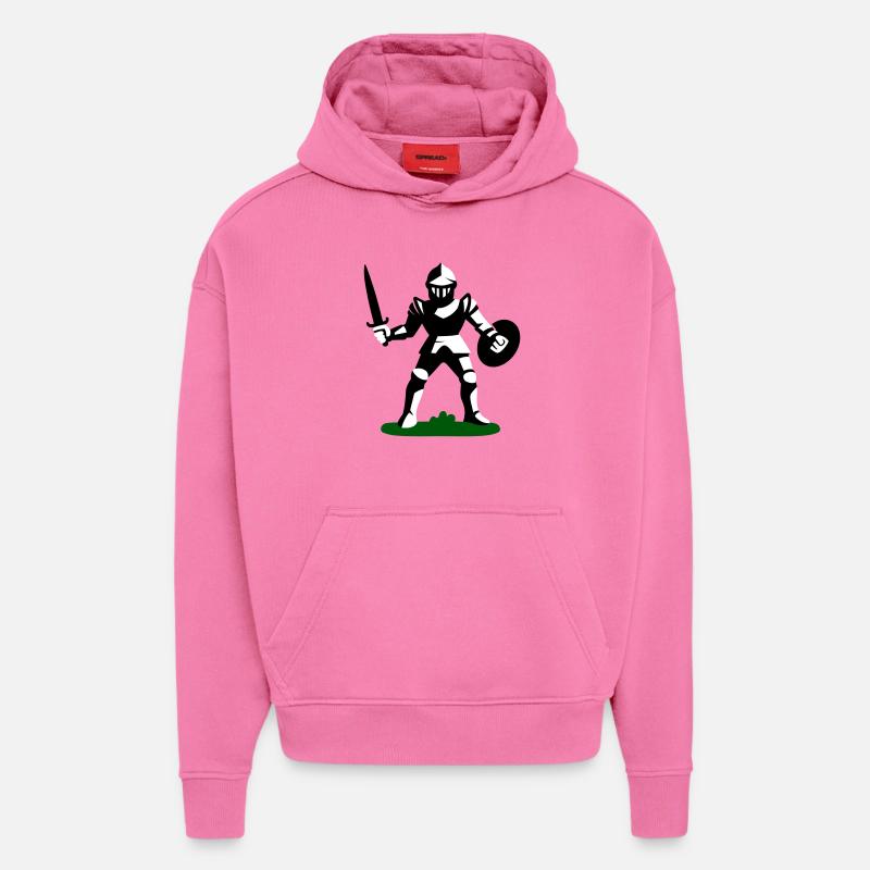 Jouet de chevalier - Sweat à capuche bio épais oversize fabriqué en UE - AURA PINK