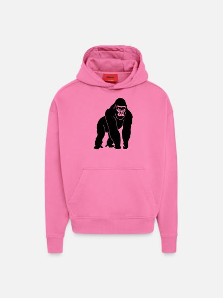 Gorilla Silhouette - Hoodie- made by SPREAD - AURA PINK