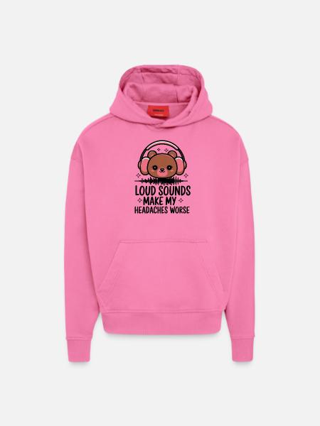 Bär mit Kopfhörern - Hoodie- made by SPREAD - AURA PINK