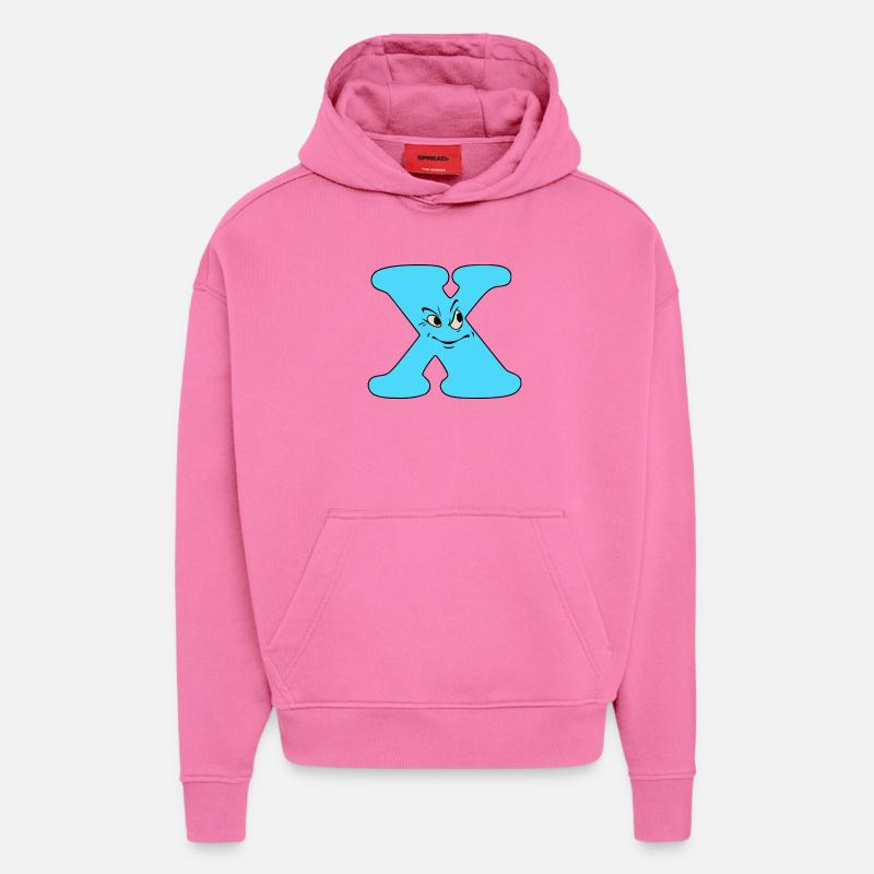 X - Sweat à capuche bio épais oversize fabriqué en UE - AURA PINK