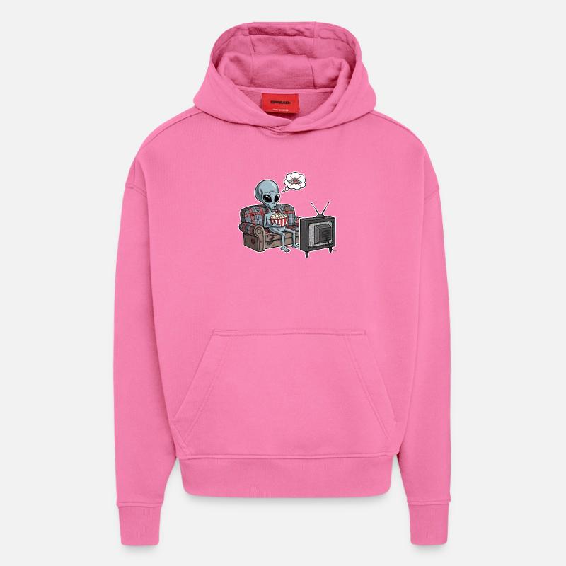 Alien Comic Lazy Gift - Hoodie- made by SPREAD  - AURA PINK