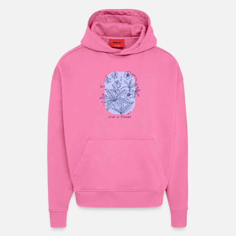 Choisir une fleur - Sweat à capuche bio épais oversize fabriqué en UE - AURA PINK