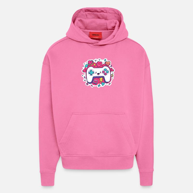 Kawaii Controller Herz Neon Stil - Hoodie- made by SPREAD  - AURA PINK