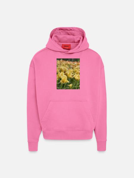 Tulipe Jaune mer - Sweat à capuche bio épais oversize fabriqué en UE - AURA PINK