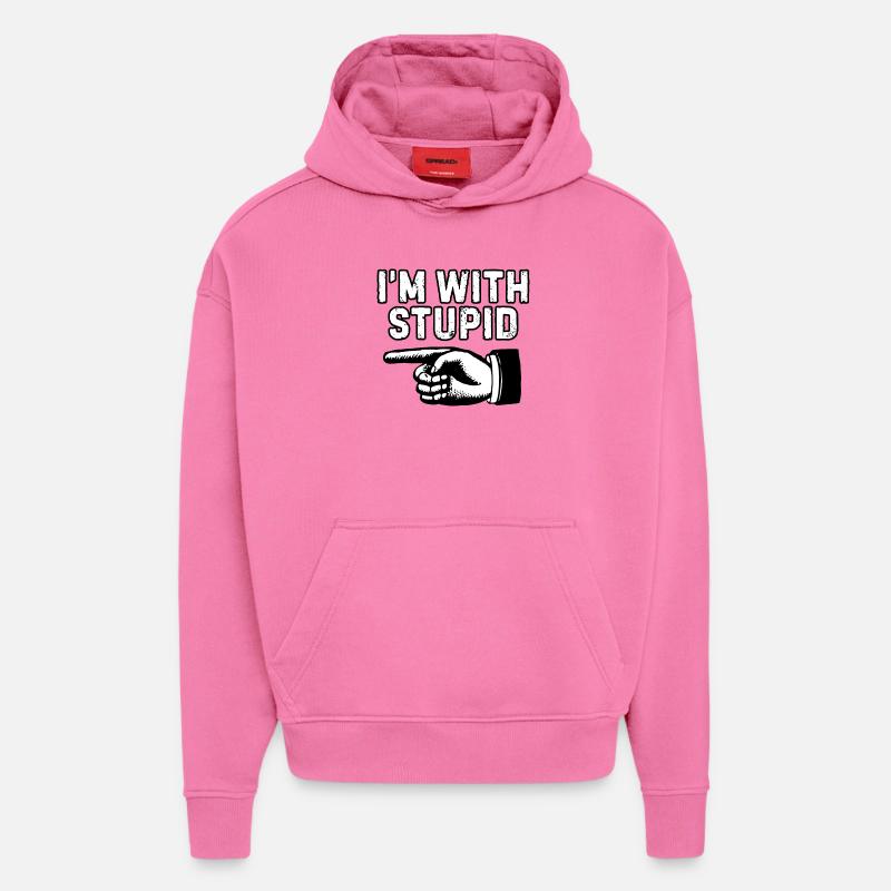 Ich bin mit dummer Handgrafik - Hoodie- made by SPREAD  - AURA PINK