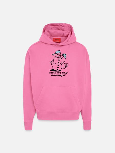 winter_ade_weiss - Sweat à capuche bio épais oversize fabriqué en UE - AURA PINK