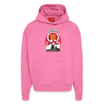 leeds - Hoodie- made by SPREAD  - AURA PINK - Front - Dylan (187cm)