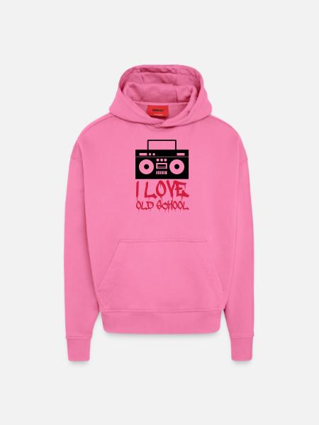 i_love_old_school_02 - Hoodie- made by SPREAD  - AURA PINK