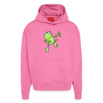 Tanzender Frosch - Hoodie- made by SPREAD  - AURA PINK - Vorne - Dylan (187cm)