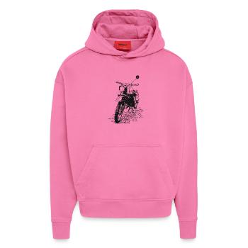 Simson - Schwalbe - Hoodie- made by SPREAD  - AURA PINK - Vorne - Dylan (187cm)