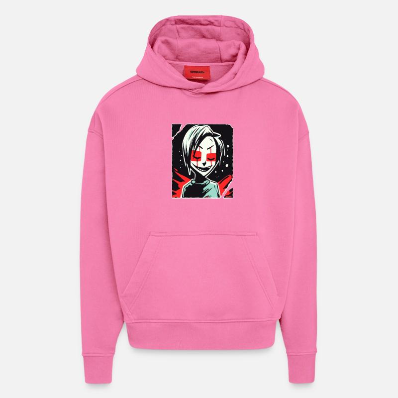 Dunkle humanoide Leinwandkunst - Hoodie- made by SPREAD  - AURA PINK