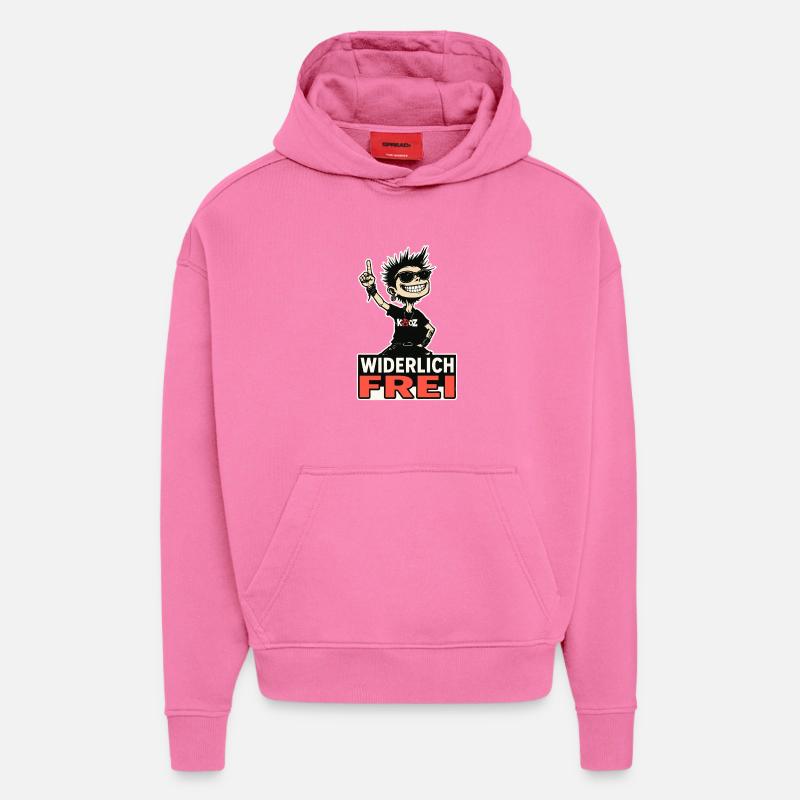 Rebellious punk is disgustingly free - Hoodie- made by SPREAD  - AURA PINK