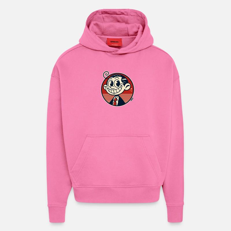 Lustiger kleineer Retro Comic Mann - Hoodie- made by SPREAD  - AURA PINK