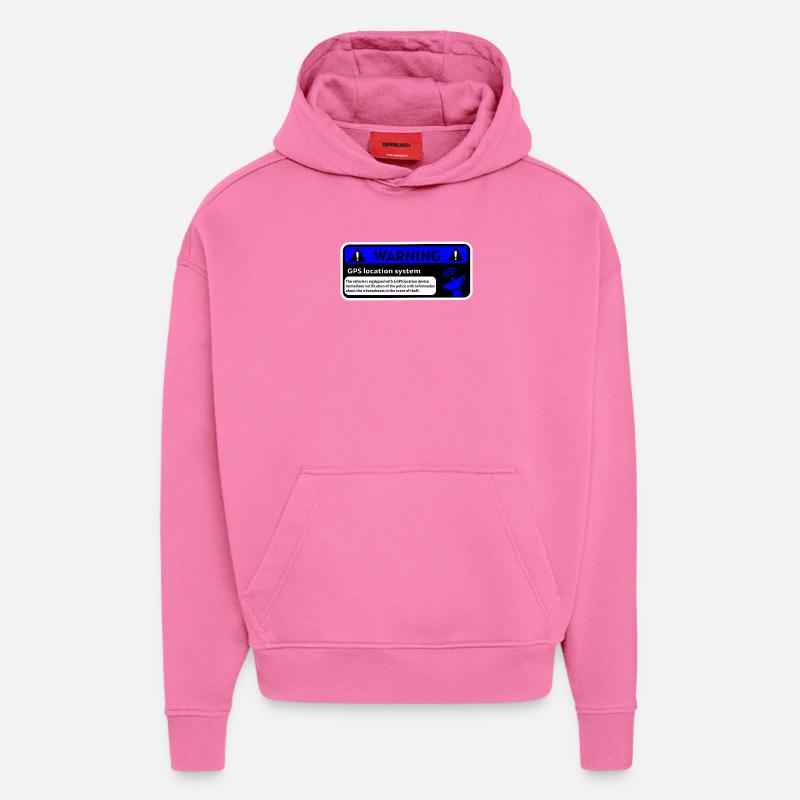 Alerte GPS et localisation véhicule - Sweat à capuche bio épais oversize fabriqué en UE - AURA PINK