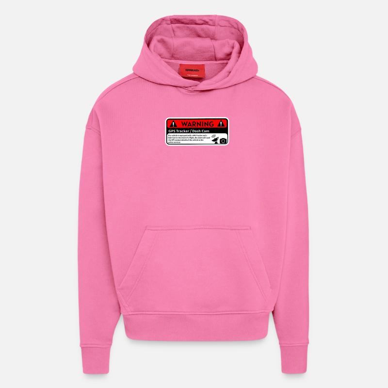 Alerte GPS Dash Cam - Sweat à capuche bio épais oversize fabriqué en UE - AURA PINK