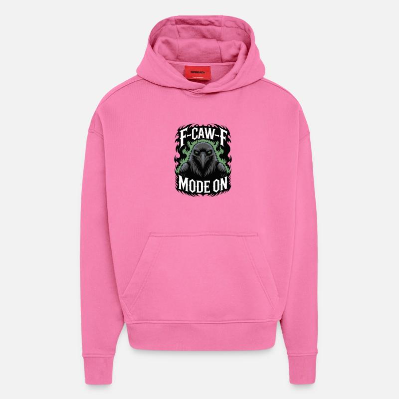 F Caw Mode F sur Ravenfire - Sweat à capuche bio épais oversize fabriqué en UE - AURA PINK