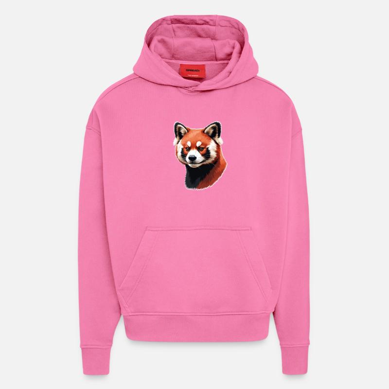 Roter Panda Kopf – Digitale Malerei - Hoodie- made by SPREAD  - AURA PINK
