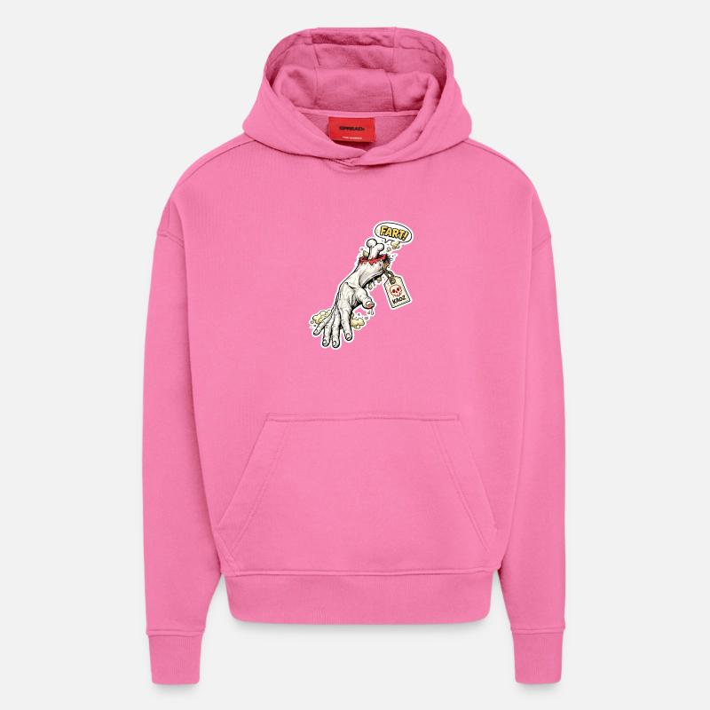 Fart Skeleton Zombie Hand Sticker - Hoodie- made by SPREAD  - AURA PINK