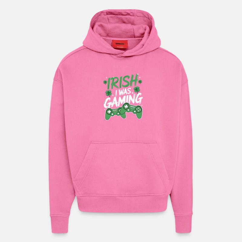 Style de jeu irlandais - Sweat à capuche bio épais oversize fabriqué en UE - AURA PINK