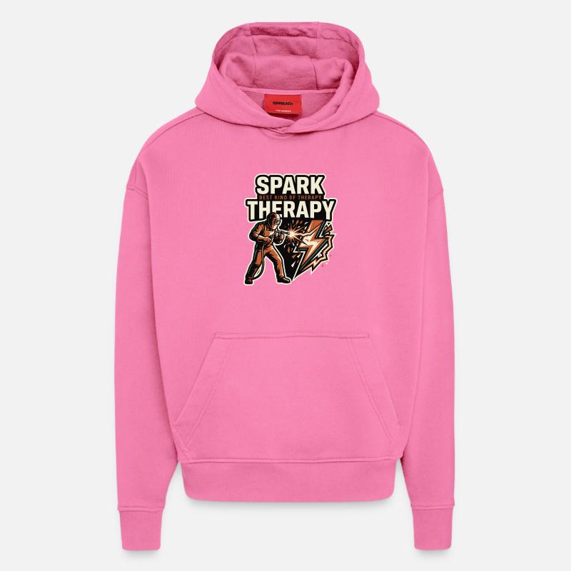 Spark Therapy Welding Spark Motif - Hoodie- made by SPREAD - AURA PINK