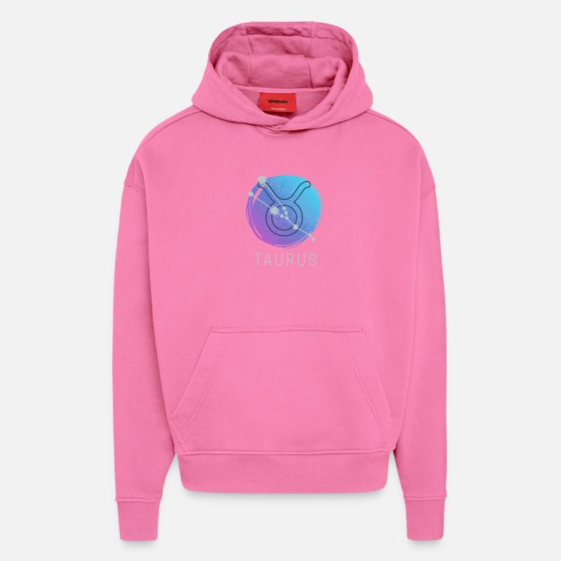 Taurus Stier Sternzeichen Aquarell Astrologie - Hoodie- made by SPREAD  - AURA PINK