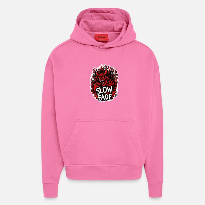 Flamme Démoniaque de lente Disparition - Sweat à capuche bio épais oversize fabriqué en UE - AURA PINK