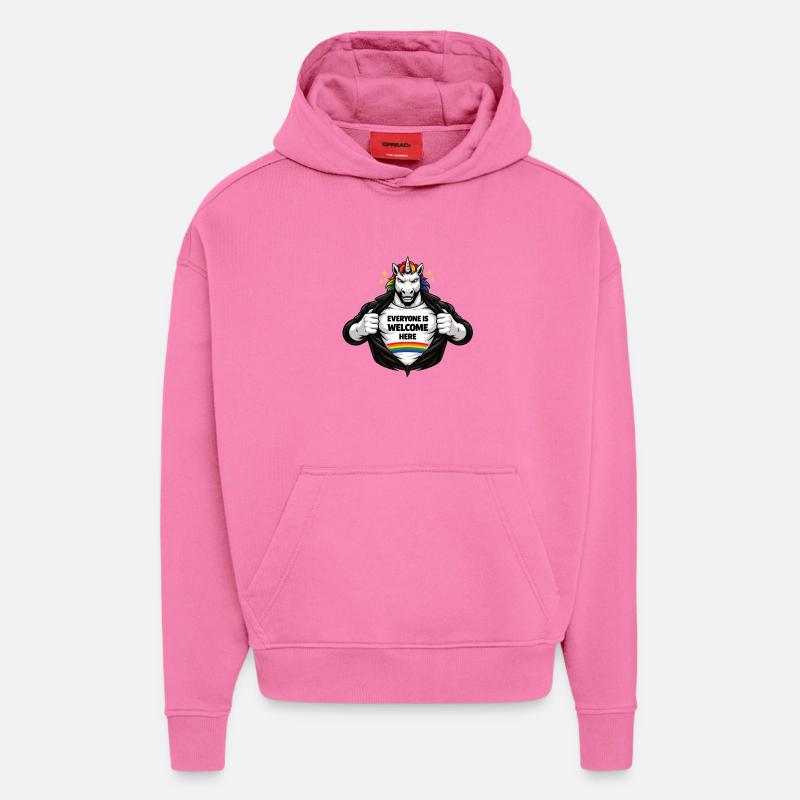 Diversity & Respect Rainbow Statement Design - Hoodie- made by SPREAD  - AURA PINK