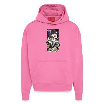 Star (weiß) // Illustration - Hoodie- made by SPREAD  - AURA PINK - Vorne - Dylan (187cm)