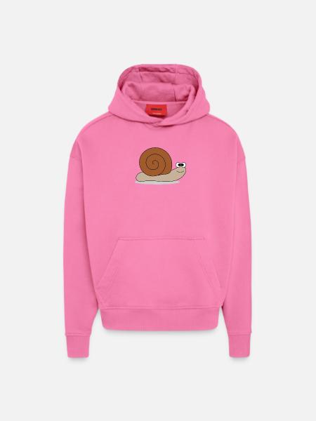 Brown snail - Hoodie- made by SPREAD  - AURA PINK