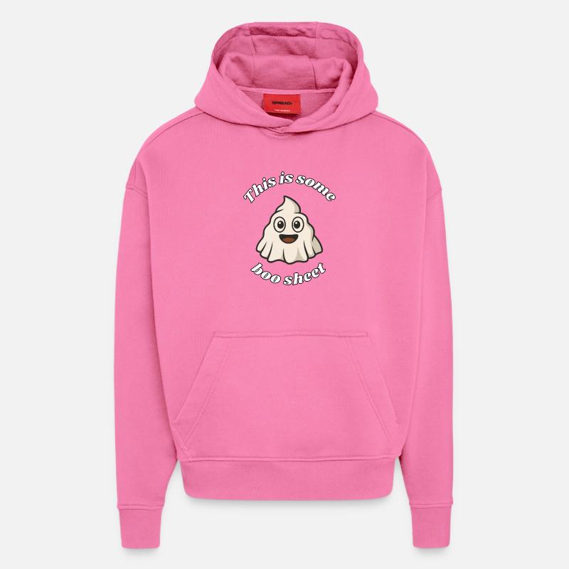 Feuille Boo - Sweat à capuche bio épais oversize fabriqué en UE - AURA PINK