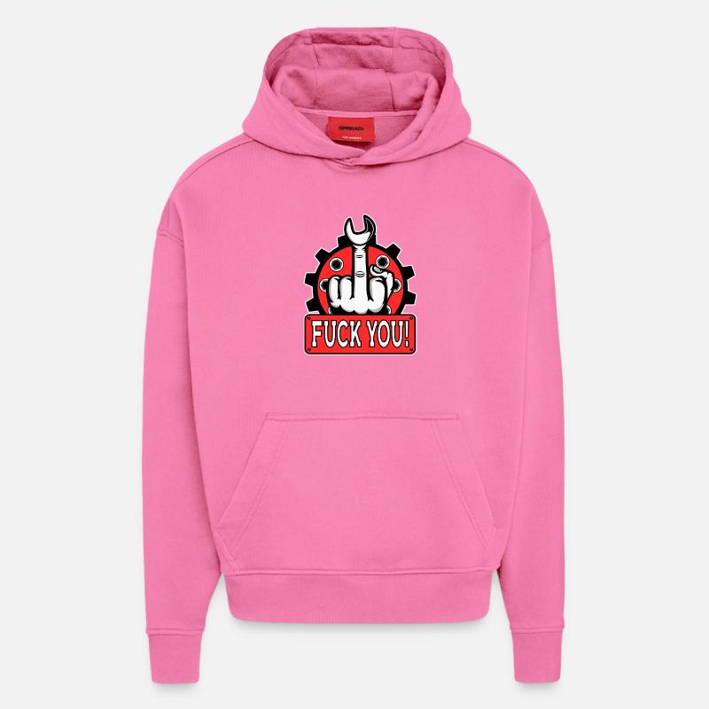 Provocative middle finger statement - Hoodie- made by SPREAD - AURA PINK