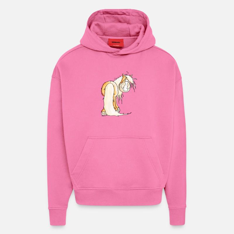 Mignon Haflinger - Sweat à capuche bio épais oversize fabriqué en UE - AURA PINK