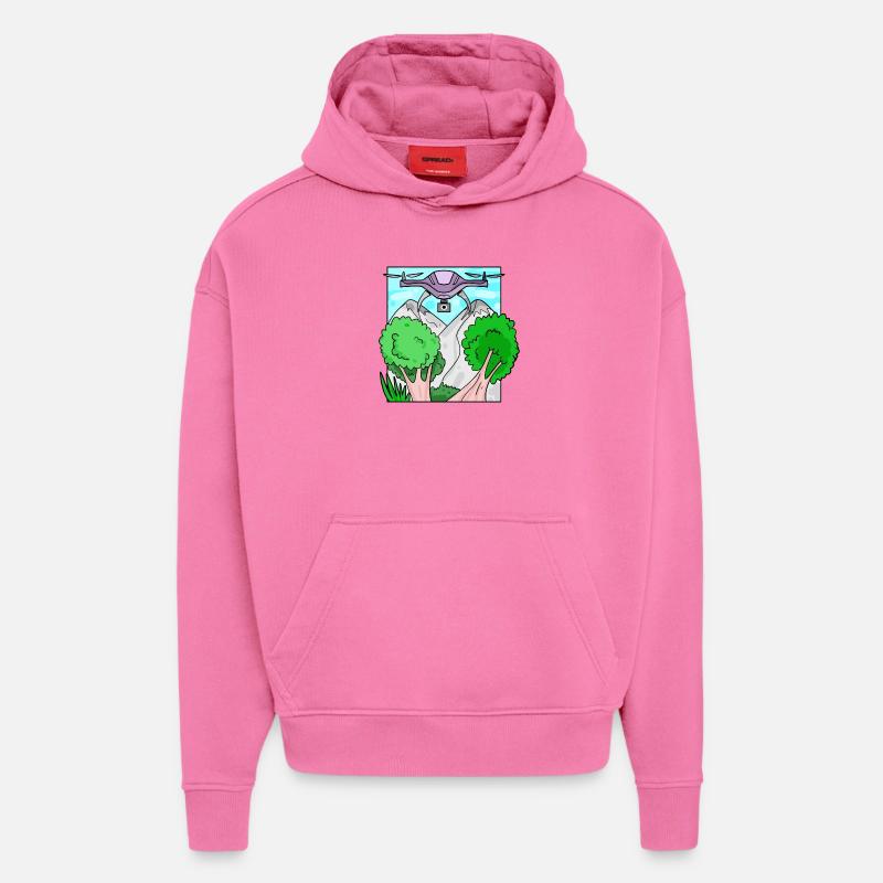 Drone Drone Drones - Hoodie- made by SPREAD  - AURA PINK