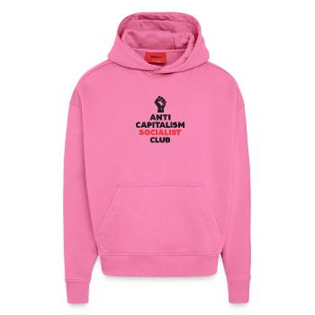 Antikapitalistischer Sozialistischer Club - Hoodie- made by SPREAD  - AURA PINK - Vorne - Dylan (187cm)