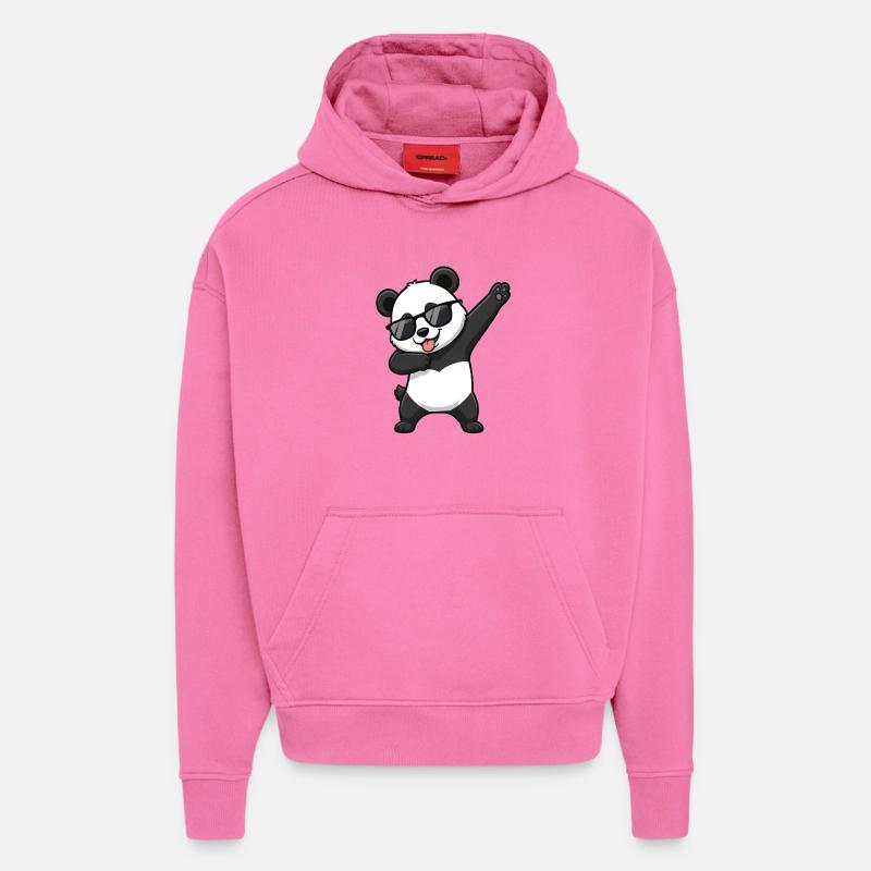 Dabbing Panda - Sweat à capuche bio épais oversize fabriqué en UE - AURA PINK