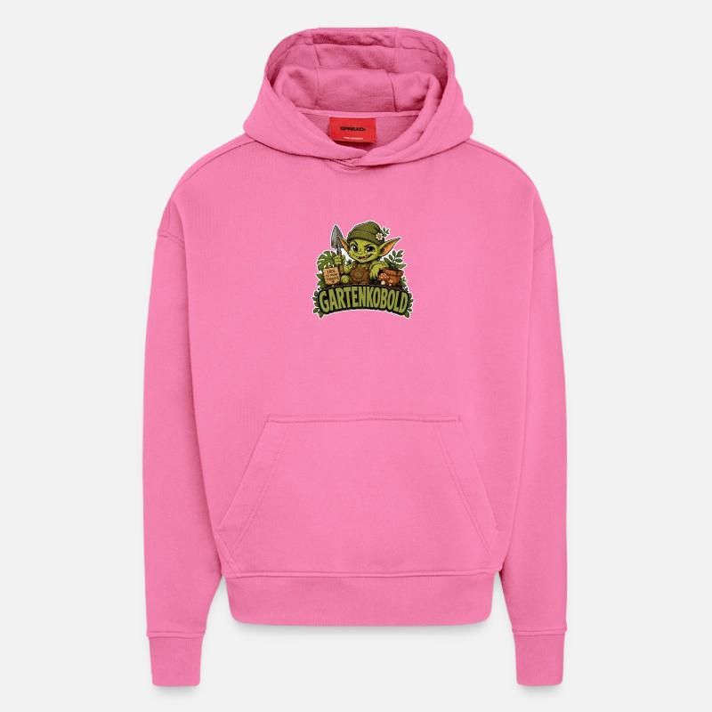 Gobelin de jardin - Sweat à capuche bio épais oversize fabriqué en UE - AURA PINK