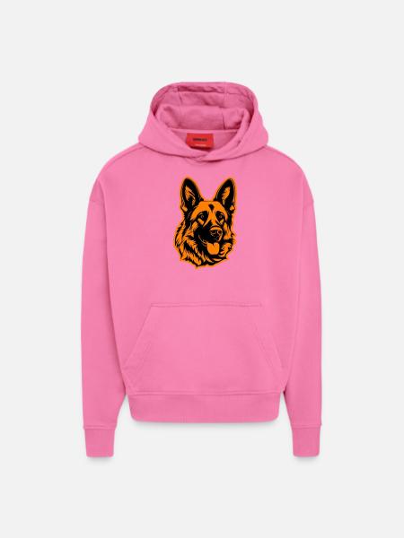 German Shepherd Dog Head - Hoodie- made by SPREAD  - AURA PINK