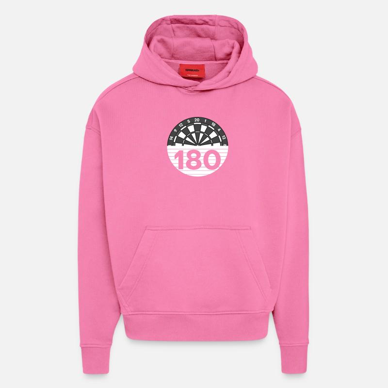 Cent quatre-vingts points - Sweat à capuche bio épais oversize fabriqué en UE - AURA PINK