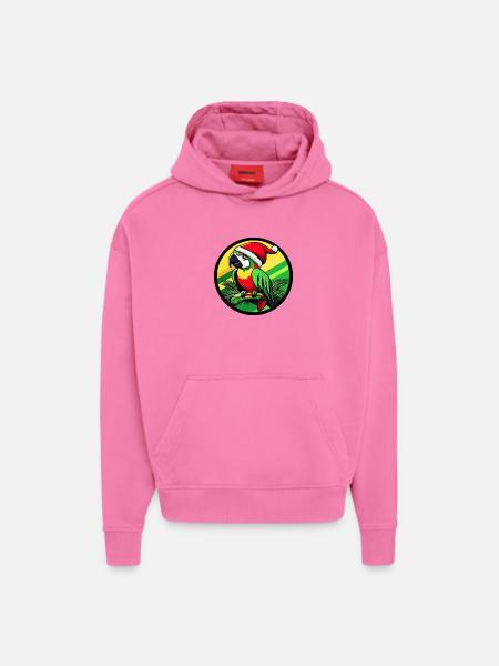 Noël à Papagai - Sweat à capuche bio épais oversize fabriqué en UE - AURA PINK