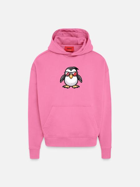 Pingouin - Sweat à capuche bio épais oversize fabriqué en UE - AURA PINK
