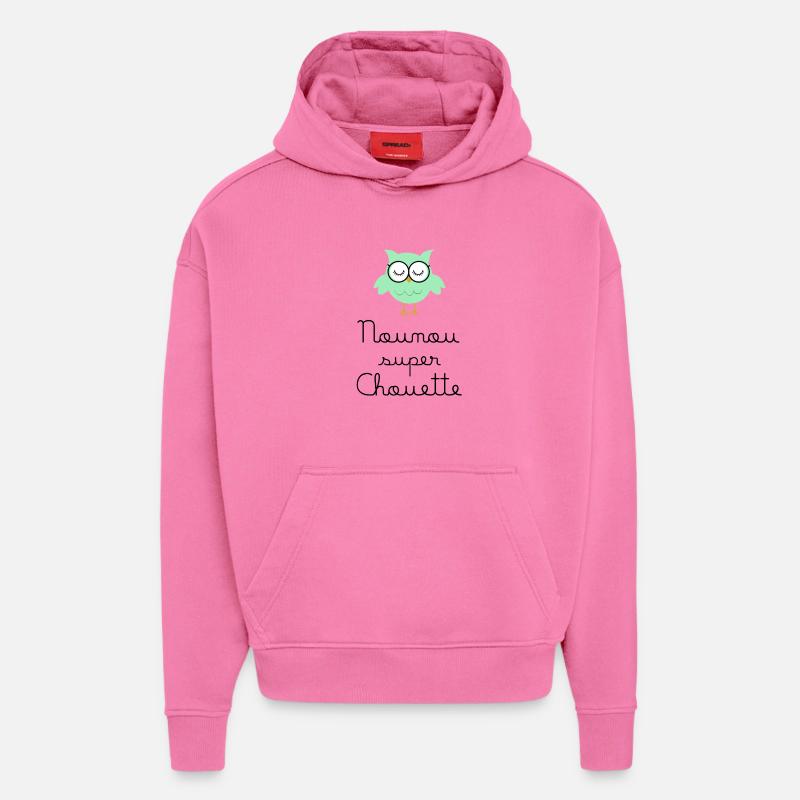 Kindermädchen große Eule - Hoodie- made by SPREAD  - AURA PINK