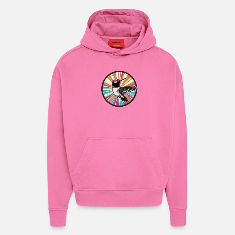 Vibranter Kolibri mit Farbexplosion - Hoodie- made by SPREAD  - AURA PINK
