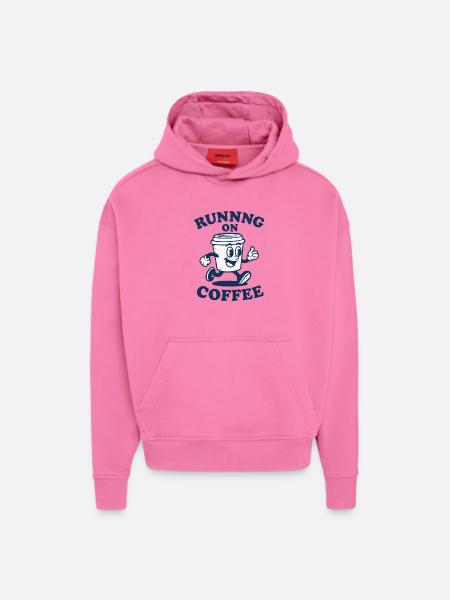 Running On Coffee - Hoodie- made by SPREAD - AURA PINK